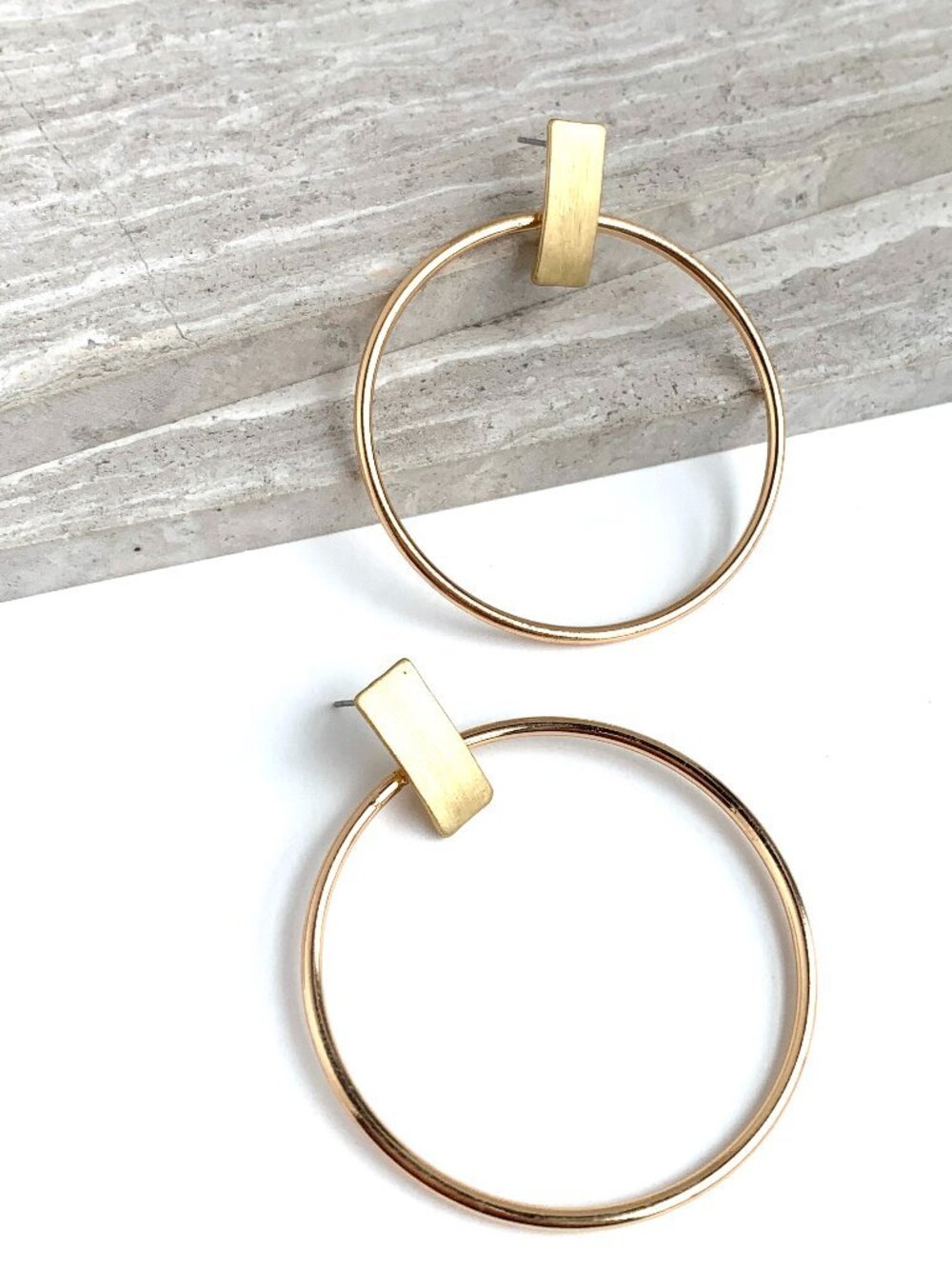 NEW Anthropologie Limitless Gold Hoop Earrings